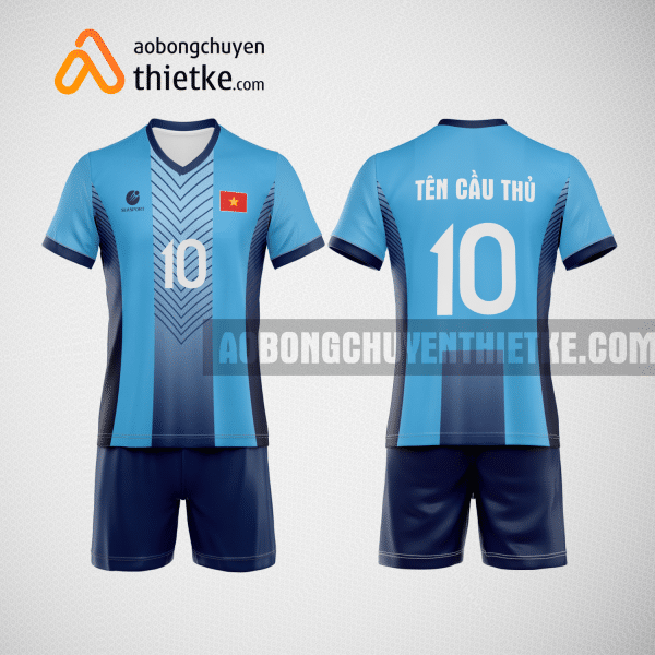 Mẫu áo bóng chuyền thiết kế màu xanh biển BCTK2 Nam