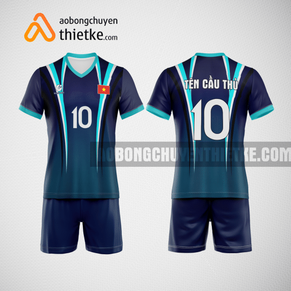 Mẫu áo bóng chuyền thiết kế màu xanh tím than BCTK3 Nam