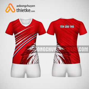 Mẫu áo bóng chuyền thiết kế nữ màu đỏ BCU10