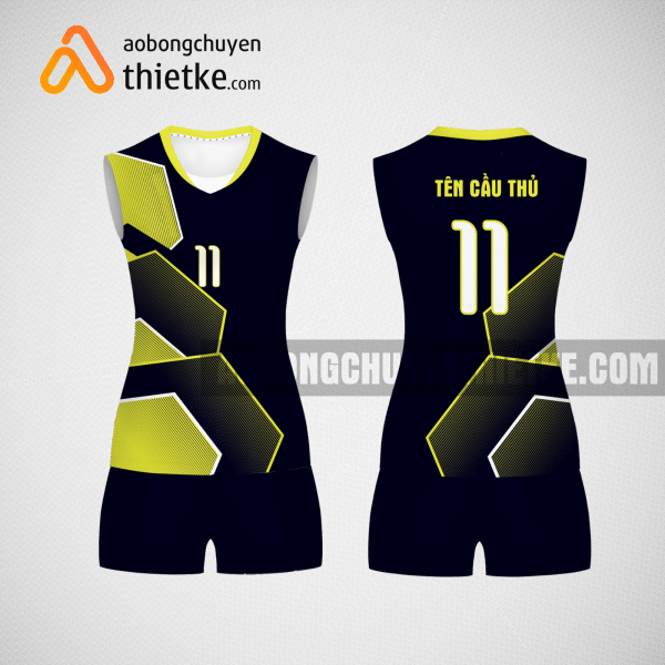 Mẫu áo bóng chuyền thiết kế nữ màu vàng đen tại TP Hồ Chí Minh BCN7