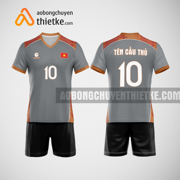 Mẫu quần áo bóng chuyền thiết kế màu xám Hà Nội Actic BCTK32 nam
