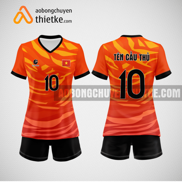 Mẫu quần áo bóng chuyền thiết kế màu cam mới nhất 2022 BCN5145 nữ