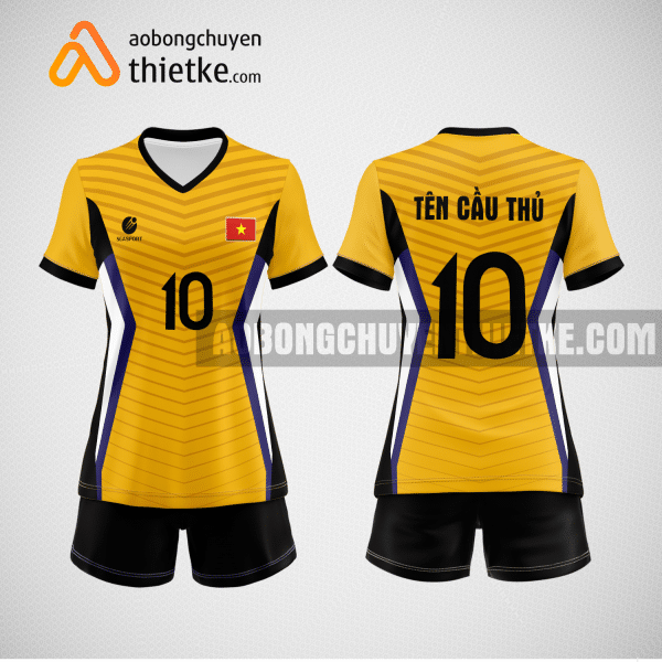 Mẫu quần áo đội tuyển bóng chuyền màu vàng đậm mới nhất BCN513 nữ