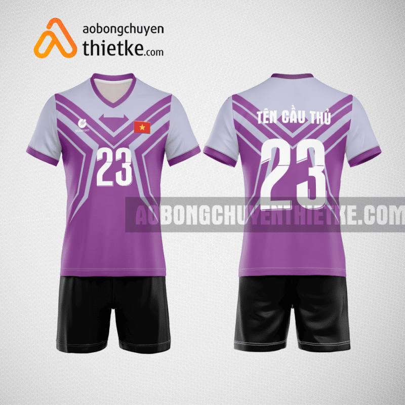 Mẫu quần áo bóng chuyền CTCP Đầu tư Thương mại Xuất nhập khẩu Việt Phát màu tím BCN724 nam