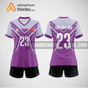 Mẫu quần áo bóng chuyền CTCP Đầu tư Thương mại Xuất nhập khẩu Việt Phát màu tím BCN724 nữ