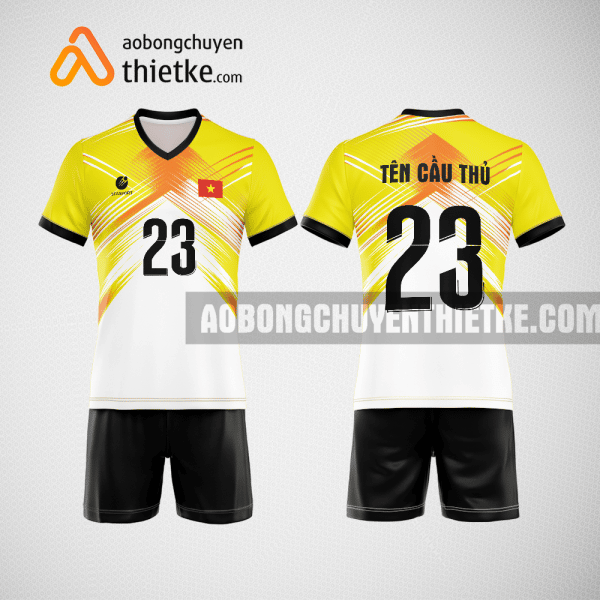 Mẫu trang phục thi đấu bóng chuyền CTCP Chứng khoán Agribank màu vàng BCN726 nam