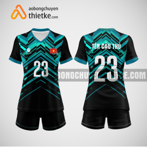 Mẫu đồng phục bóng chuyền CTCP Tập đoàn Nam Mê Kông xanh ngọc BCN753 nữ