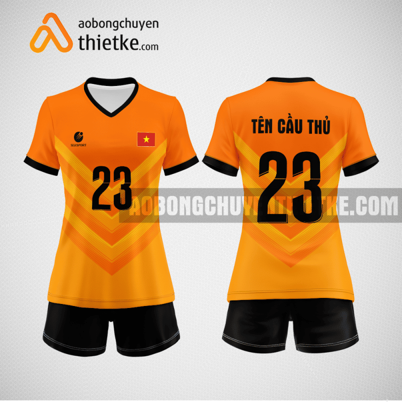 Mẫu đồng phục bóng chuyền CTCP Tập đoàn Thiên Long màu cam BCN757 nữ