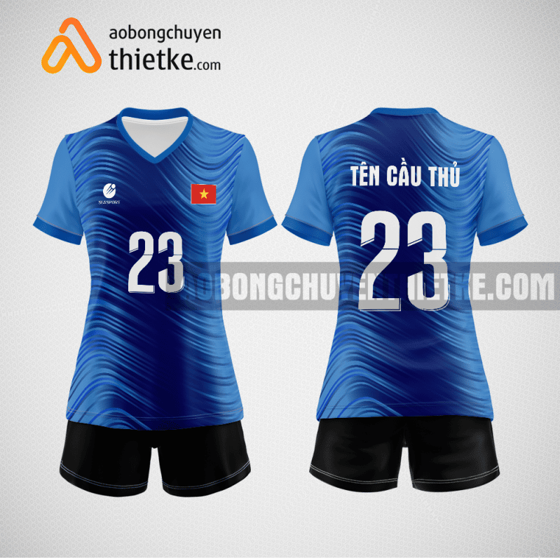 Mẫu quần áo bóng chuyền CTCP Cao su Đồng Phú xanh biển BCN752 nữ