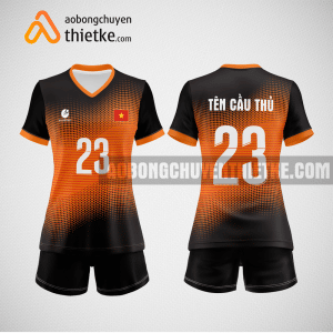 Mẫu trang phục thi đấu bóng chuyền CTCP May Sông Hồng màu cam BCN742 nữ