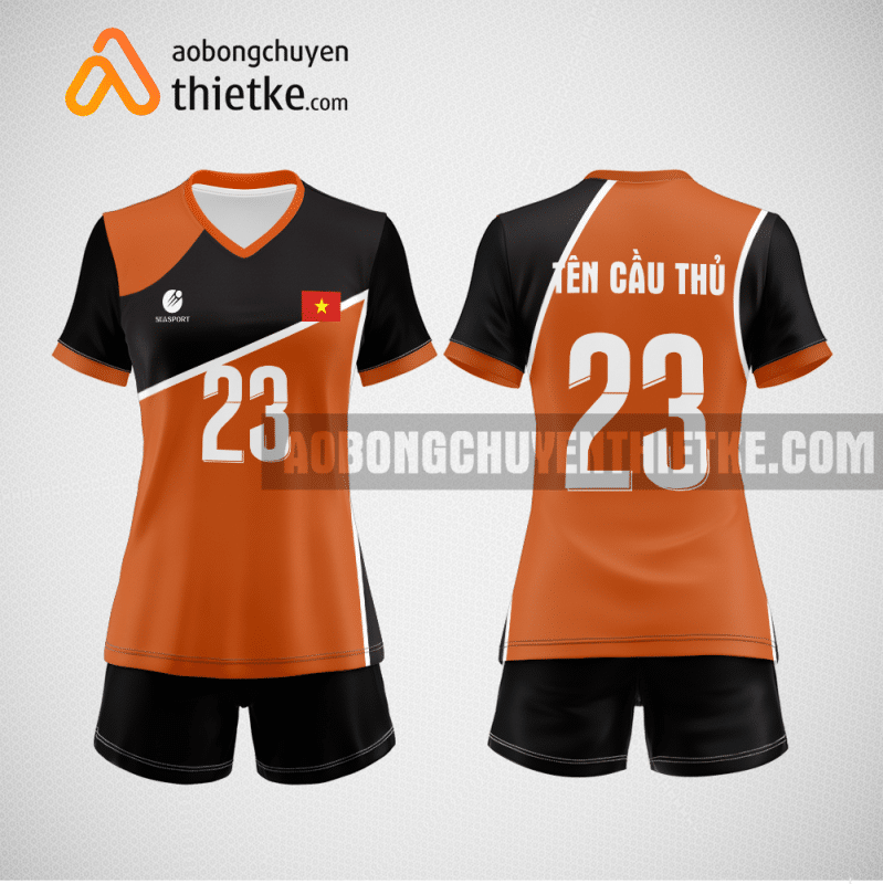 Mẫu đồ bóng chuyền CTCP Đầu tư IDJ Việt Nam thiết kế màu cam BCN827 nữ
