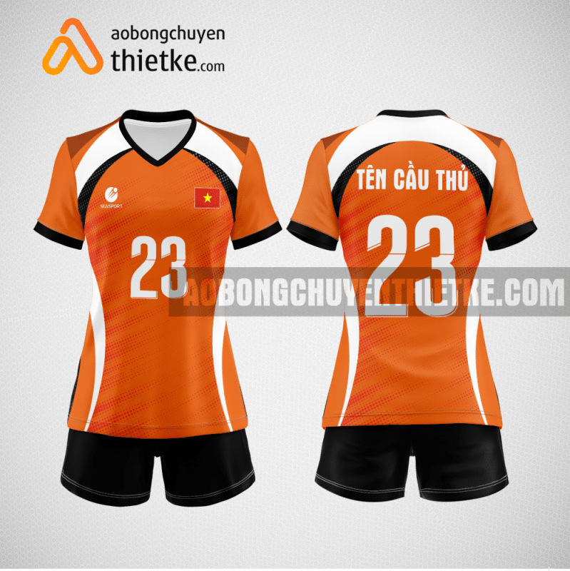 Mẫu đồng phục bóng chuyền CTCP Cao su Bà Rịa màu cam thiết kế BCN817 nữ