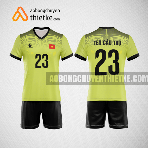 Mẫu trang phục thi đấu bóng chuyền Bệnh viện Quốc tế Thái Nguyên màu vàng BCN826 nam
